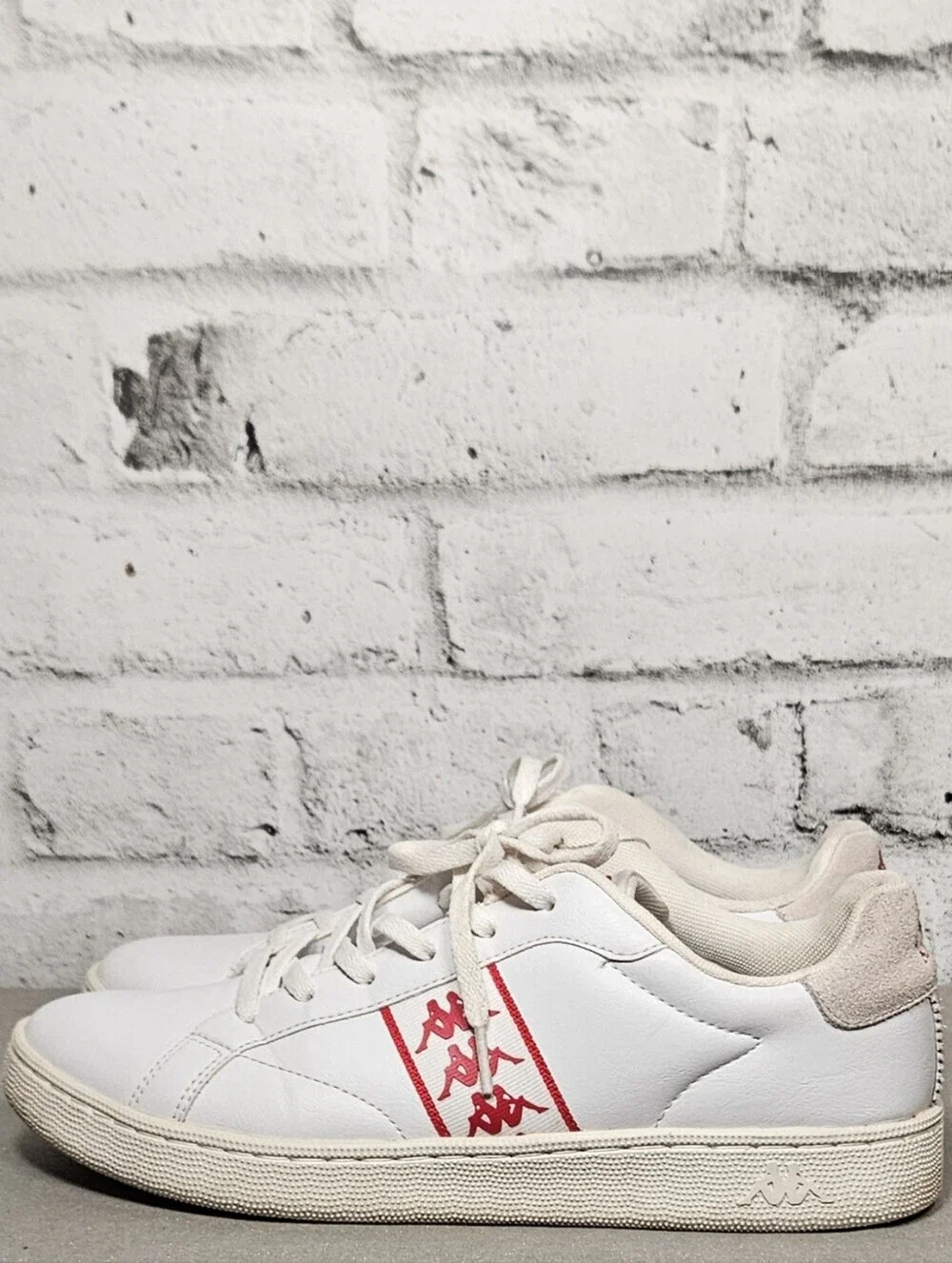 Kappa White Red Logo Sneakers Low Top Casual Shoes Men’s Size 10